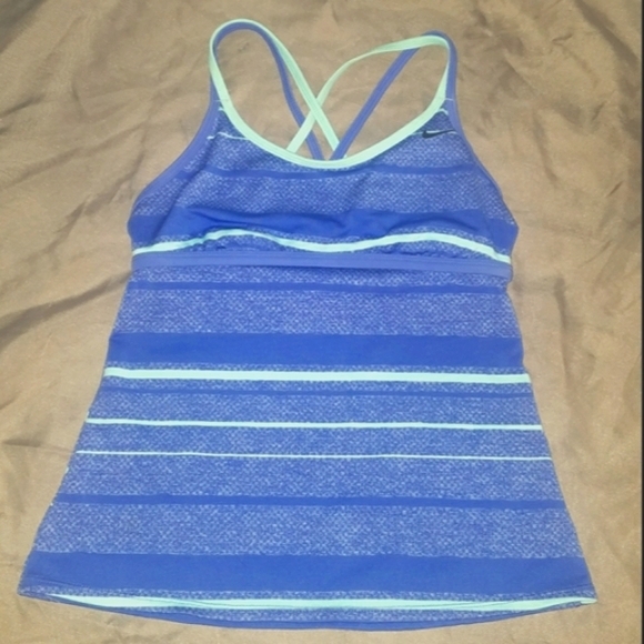 NWOT Nike Tankini Striped Swim/Athletic Top - Picture 2 of 3